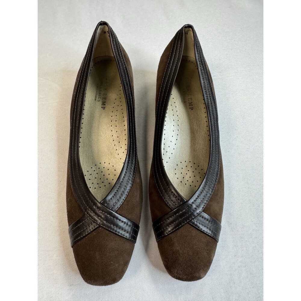 Womens MARK LEMP Chocolate Brown Faux Suede Pumps Size 6.5N
